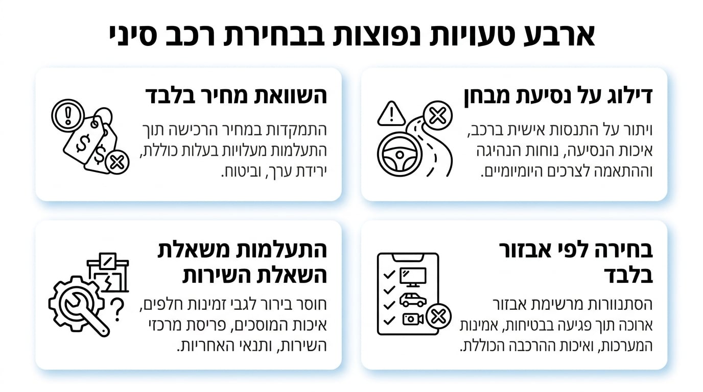Comparison table what to check when choosing a Chinese car