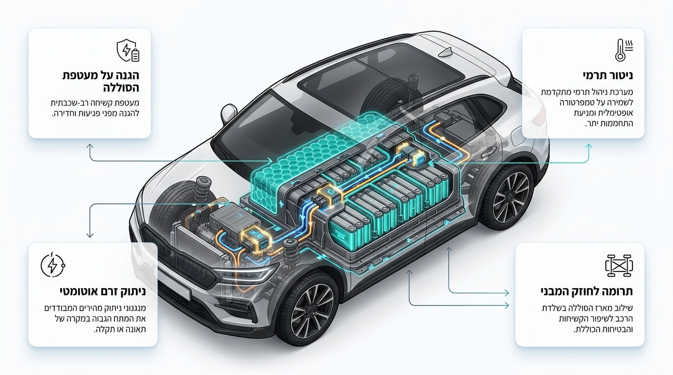 Electric vehicle low center of gravity demonstration showing battery floor placement and stability advantage