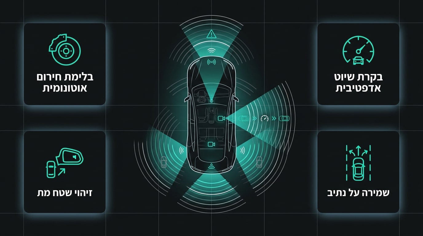 Comparison between smart car and autonomous car technology levels showing digital interface and sensor systems